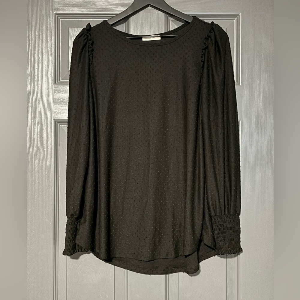 Black Swiss dot top